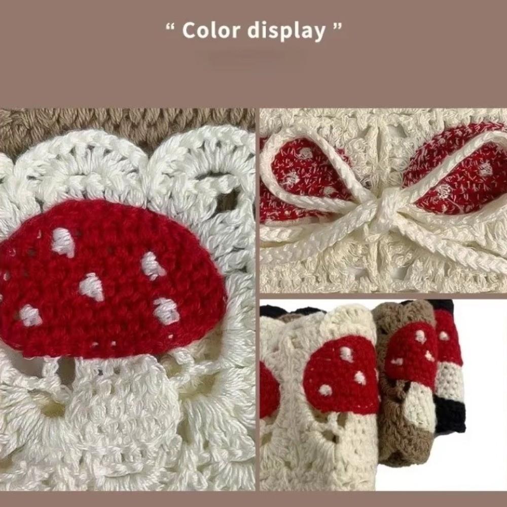 Knit Fabric Crochet Hair Bands Cartoon Design Hair Scarf Mushroom Hair Bands Holiday Season
