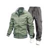 Mens Casual Sport Jacket Pants Set Lightweight Hoodless Outerwear Youth