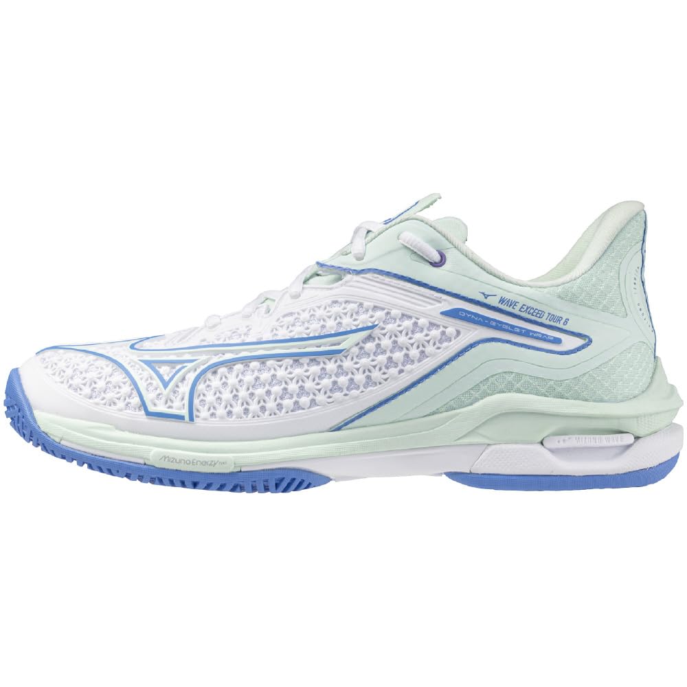 Tennis Shoes Wave Exceed Tour 6 AC All Court Club Activities Lightweight Game Court Soft White X Mint X Blue Cm E [Mizuno] 23.0