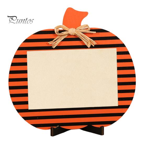 Хэллоуин деревянные фоторамки тыква клетчатый держатель для фотографий настольное украшение для дома ферма гостиная внутренний декор для вечеринки