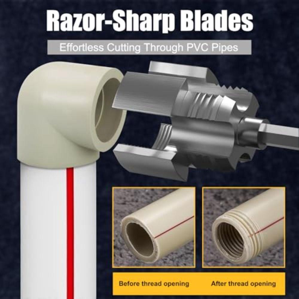 1 Inch Pipe Threader Internal External Easy-Operate PVC PPR Threading Tap Powerful Claw All-Purpose Universal Thread Tool