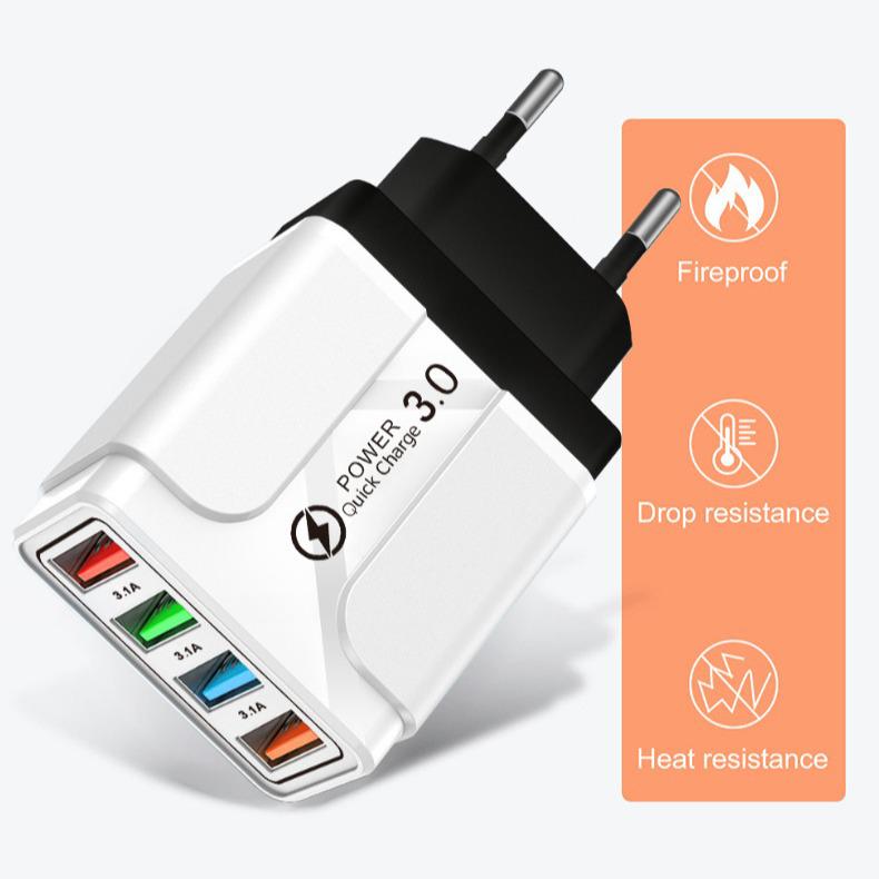 PD33W GaN QC3.0 Multi-Port Fast Charger, 9V/12V European Standard