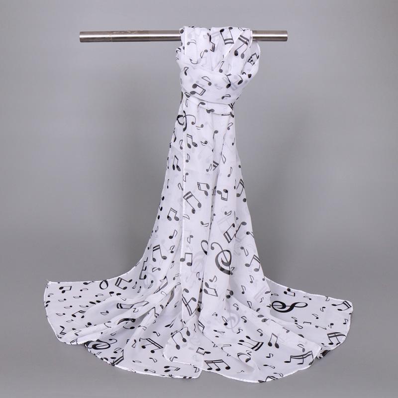 Женский шарф Музыкальный символ Шифоновый шарф