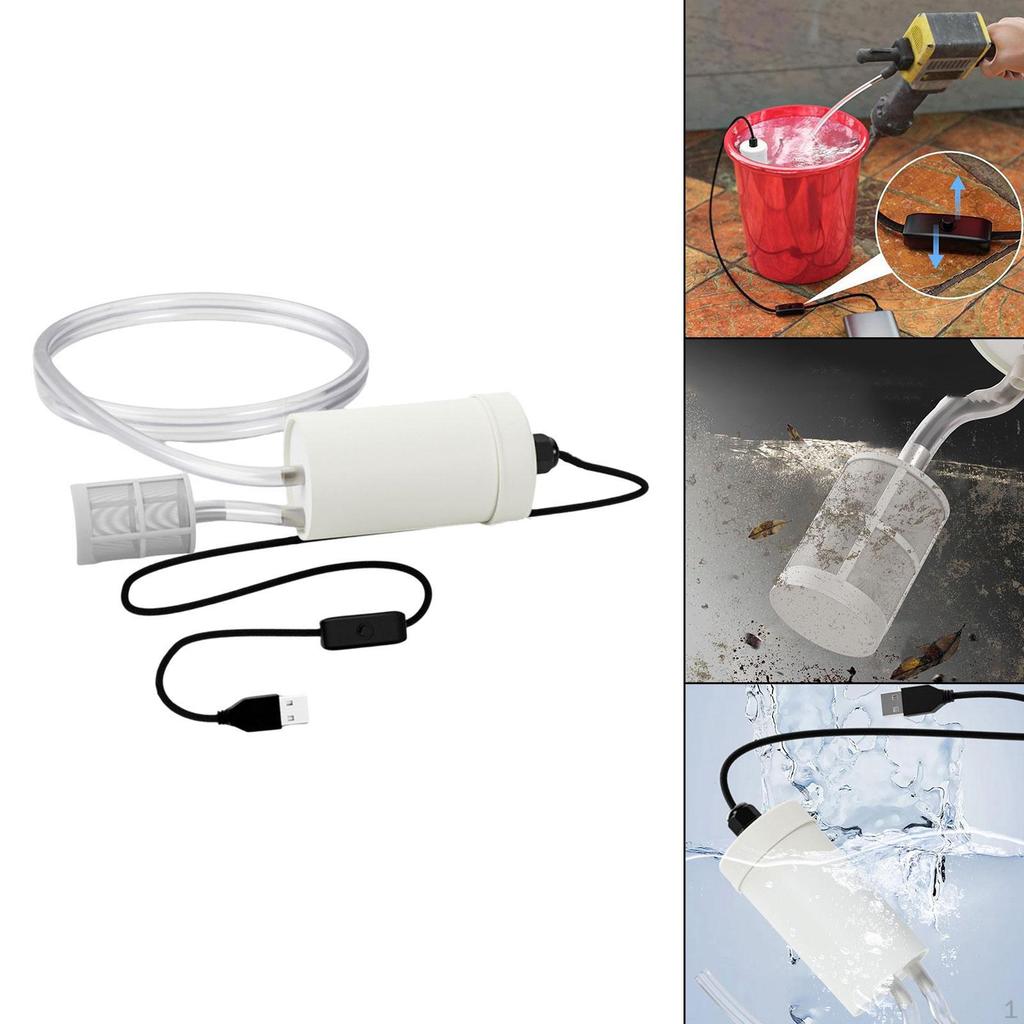 USB Electric Auto Siphon Self Priming Pump DC5V with Hose and Stone Mini