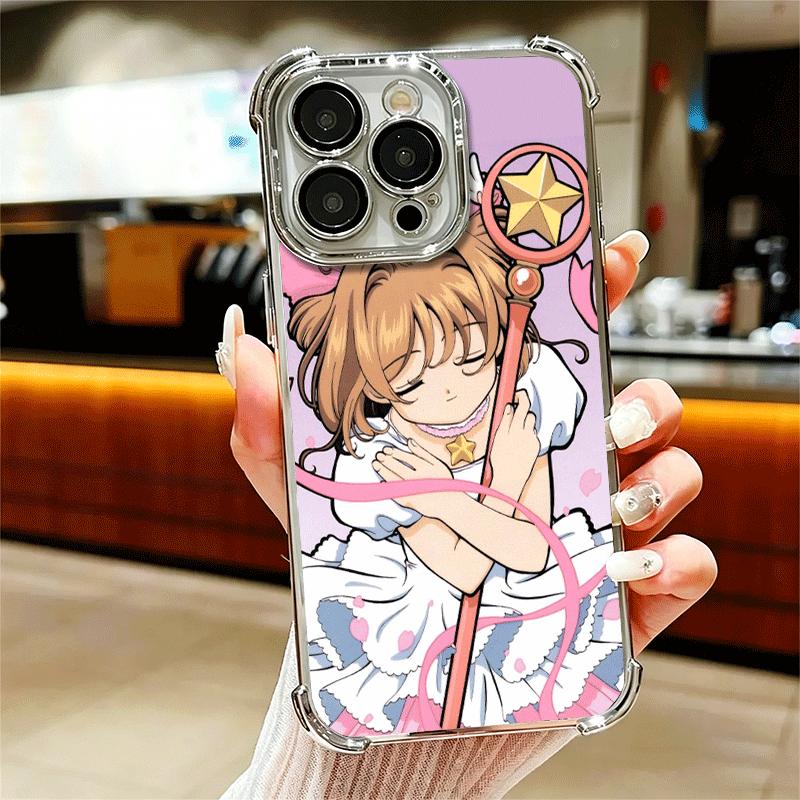 Мягкий чехол для телефона с аниме CardCaptor Sakura для iPhone 15 16 17 Air 14 Pro Max 16E Plus 13 12 Mini, с покрытием, противоударный Fundas