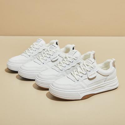 Женские зимние повседневные кроссовки для бега на толстой платформе с подкладкой из искусственного меха, нескользящие кроссовки для ходьбы на шнуровке, теплые теннисные кроссовки с флисовой подкладкой для женщин