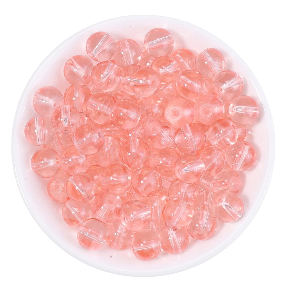 50pcs/lot 8mm Colored Transparent Glass Beads For Jewelry Making Loose Spaced Round Glass Bead DIY Jewelry Accessories Wholesale