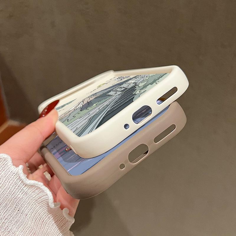 Матовый противоударный чехол для телефона с рисунком мультяшных гор для Google Pixel 9 Pro XL 8 Pro 8A, защита объектива, мягкий бампер из ТПУ