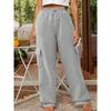 Женские весенние и осенние новые повседневные свободные модные женские спортивные брюки с карманами и шнурком