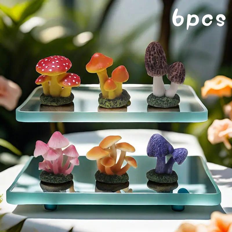6Pcs Miniature Simulation Mushroom Model, Home DéCor Crafts, Fairy Garden, Mini Landscape, Diy Decorative Figurines Home Decor