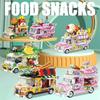 Ice Cream Truck Hamburg Snack Candy Cake Car Model Building Blocks Decoration Food Puzzle Assembly Bricks Children's Toy Gift