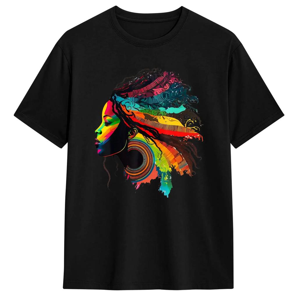 Rainbow Dashiki African Tribal WoUnisex Natural Roots Hair Small TShirt Unisex Crew Neck 100 Cotton T Shirt Short Sleeve Tee Shirt