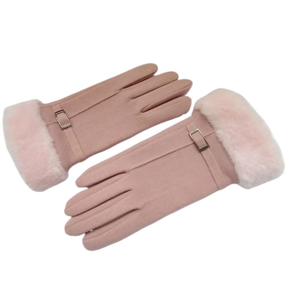Women Winter Gloves Warm Touch Screen Gloves Women Cold Protection Full Finger Mittens Outdoor Cycling Thick Woolen Gloves