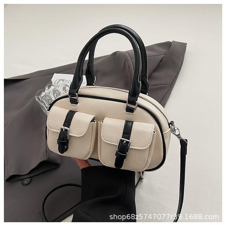 Niche Retro Pillow Bag Bag Women's 2025 New Boston Bag Commuter Bowling Bag Tote Shoulder Bag
