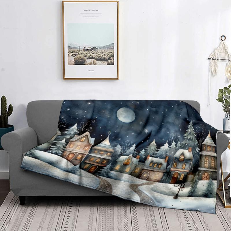 Home Decoration Plush Throw Sofa Blanket Bedspread Bed Fluffy Soft Blankets Decor Plaid Modern Halloween Merry Christmas Winter