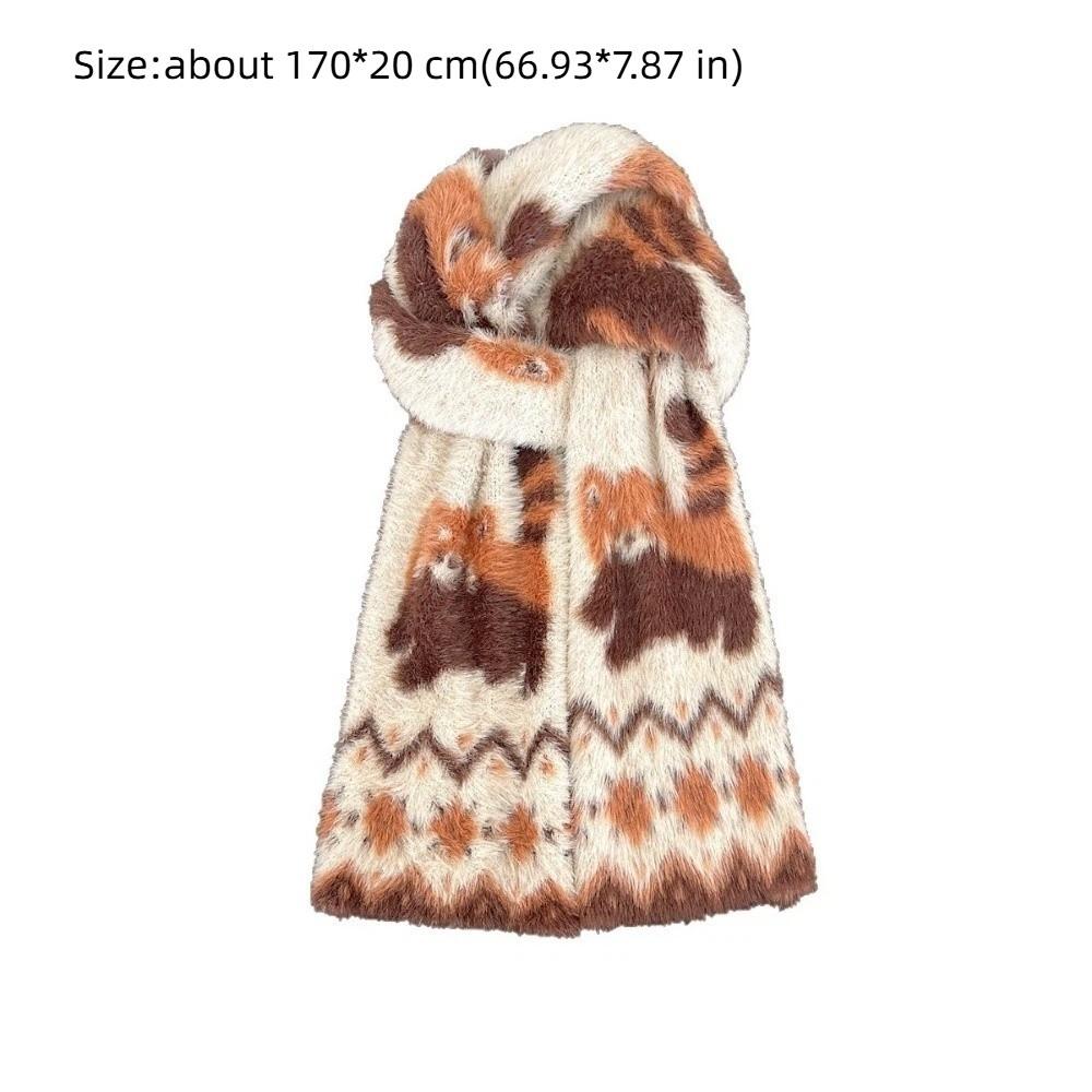Cat Winter Scarf Warm Pashmina Cute Mink Wool Scarf Women