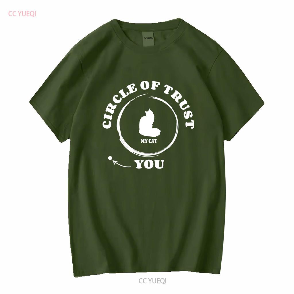 Cat T Shirt Lady Lovers s Womens Mother Funny For Her Circle Of Trust long or short sleeves vintage Washed Unisex homme