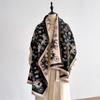 Elegant Damask Design Scarf Imitation Cashmere Soft Warm Versatile Shawl Coldproof Windproof Blanket Scarf For Autumn Winter