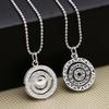 Sterling Silver S925 Rotating Runic Pendant for Women