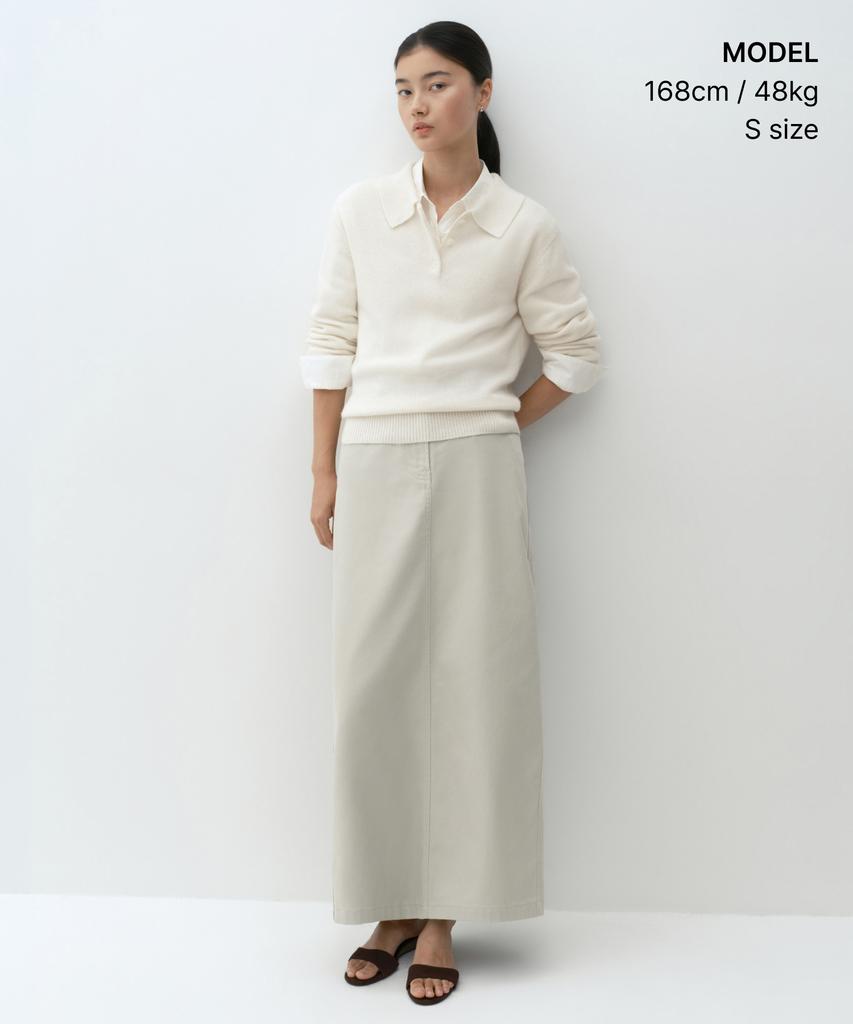 MUSINSA СТАНДАРТ ЖЕНЩИНА [Victoria Wool] Женский вязаный кардиган с воротником [Кремовый]