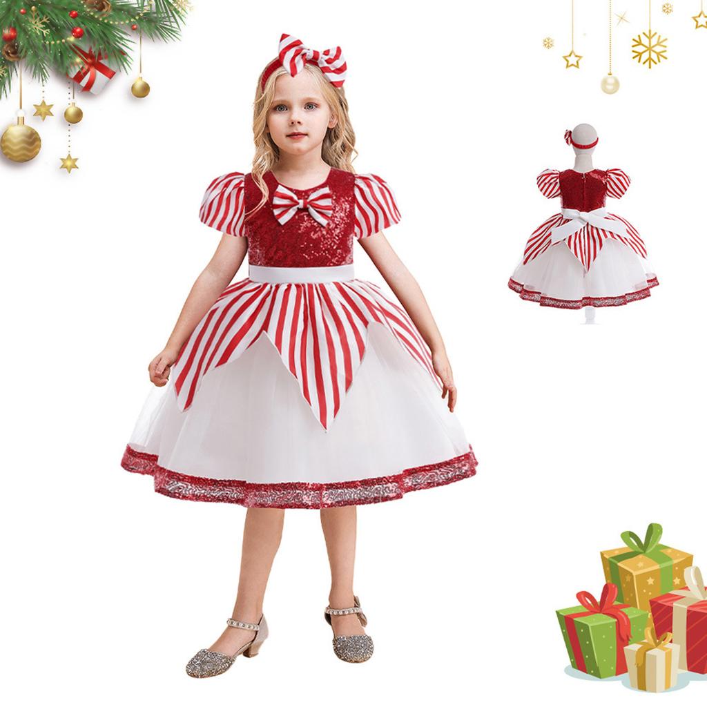 Children's Sequined Christmas Dress, Birthday Party Performance Dress