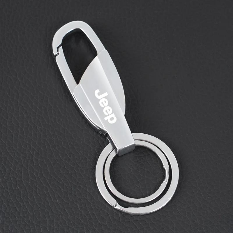 For Jeep Zinc Alloy Key Ring Car Keychain Customize Logo For Jeep Renegade Wagoneer Avenger Recon Wrangler JK Gladiator Compa
