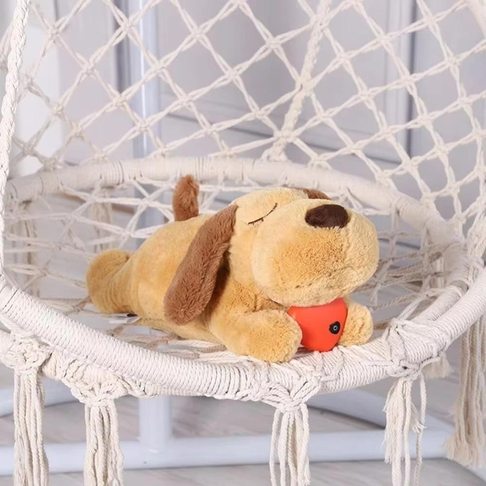 Soft Stuffed Dog Heartbeat Toy Heartbeat Feature Anxiety Relief Toy Stuffed Animal Plush  for Dogs