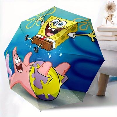 1pc SpongeBob Automatic Umbrella - 8-Rib Foldable Design, Outdoor Adventures, Durable Canopy Material Yy250823144
