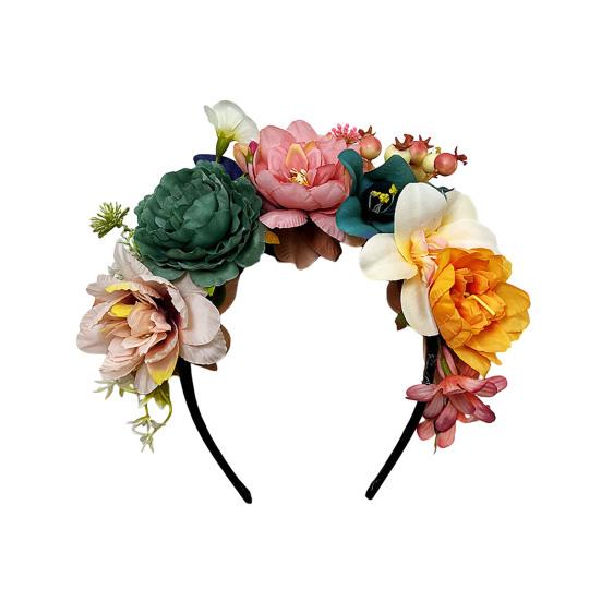 Imitation Flower Decor Hair Hoop Elastic Design Travel Party Headband Various Styles Floral