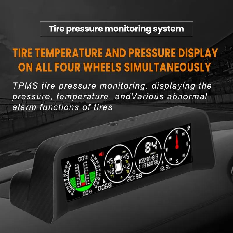 Новый X91 TPMS Умный Уклономер 4 в 1 GPS TPMS Монитор Шин Инклинометр Датчик Температура Шин Предупреждение о превышении скорости