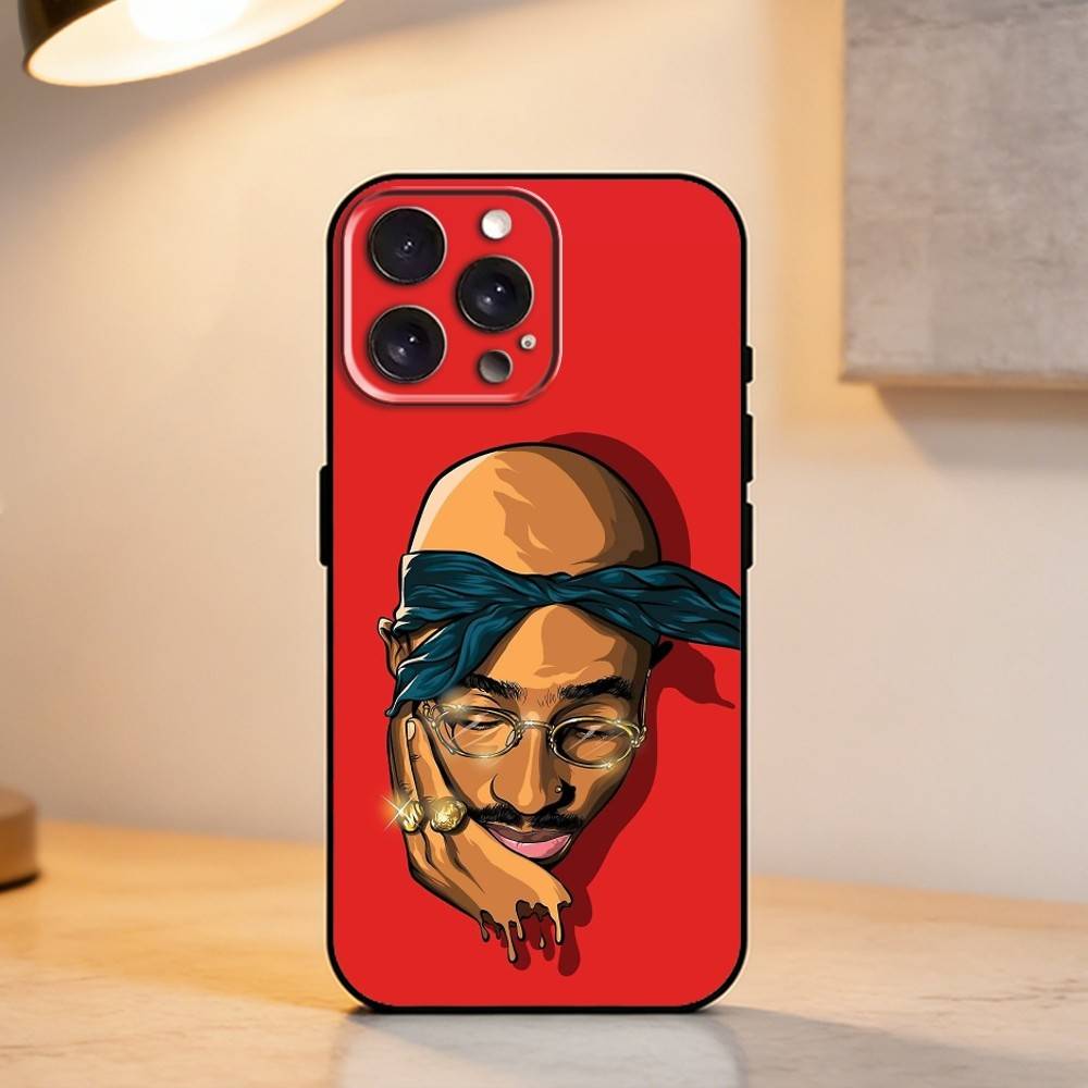 2Pac T-Tupac Shakur Рэп Рэпер Чехол для телефона для iPhone 17,16,15,14,13,12,11 Plus,Pro Max,XS,Мягкий силиконовый Черный чехол