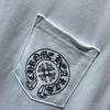 8555 CHROME HEARTS 2025 Лето Новая Высококачественный Хлопок Круглый Вырез Свободный Большой Размер Мужская и Женская Футболка Парная Футболка