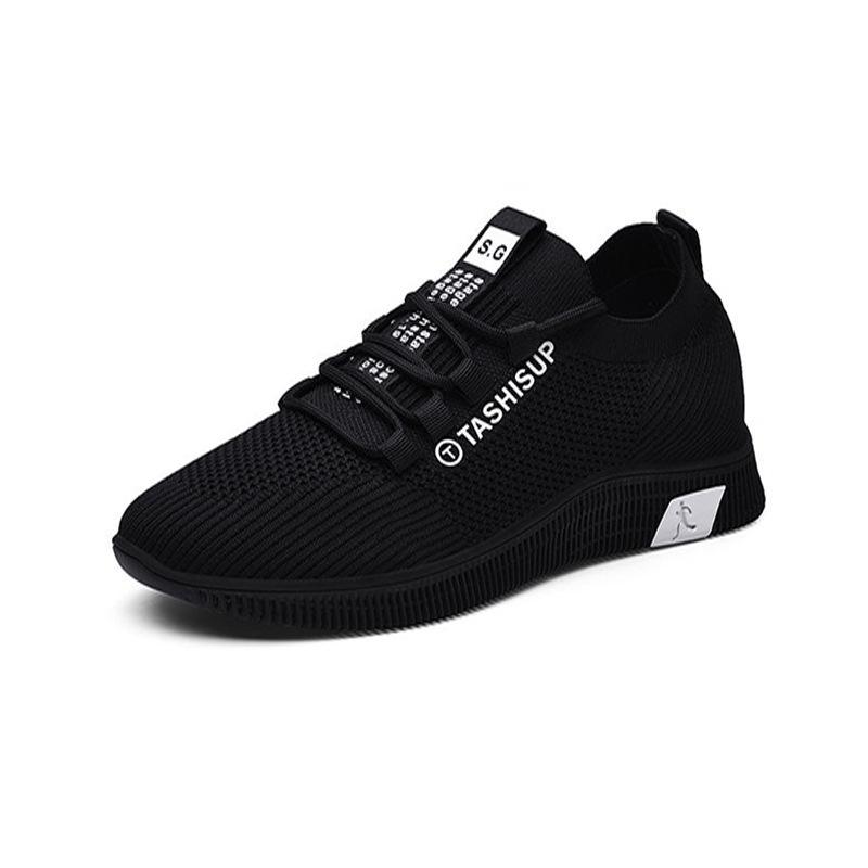 Новая женская обувь Осень Толстая подошва Черные сетчатые туфли Дышащая спортивная обувь Мягкая подошва Легкие кроссовки Женская прогулочная повседневная обувь