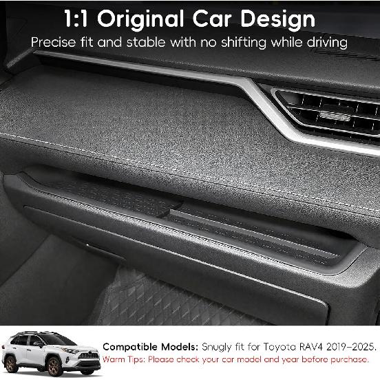 PIFOOG Passenger Storage Organizer Mat Fit For Toyota RAV4 2025 2024 Glove Box Organizer Tray Car Interior Center Console Accessories Silicone