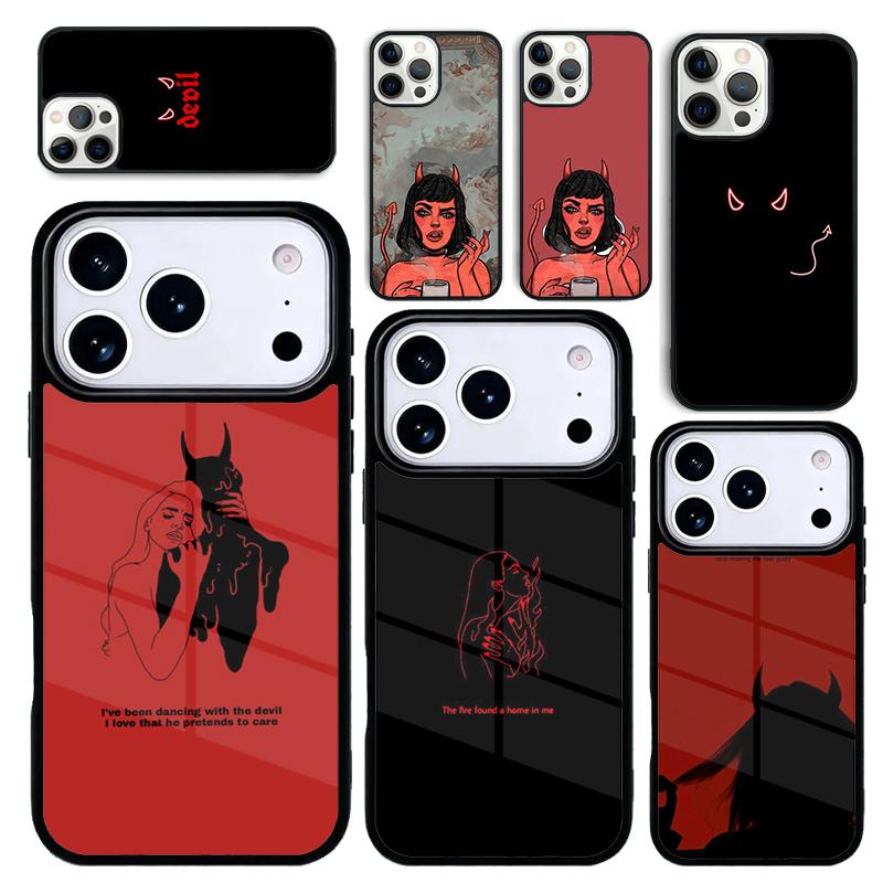 Чехол Case для iPhone 17 Air 16 Pro Max 15 Plus 11 13 Mini 14 12 Задняя крышка телефона Эстетичная Женщина-Дьявол