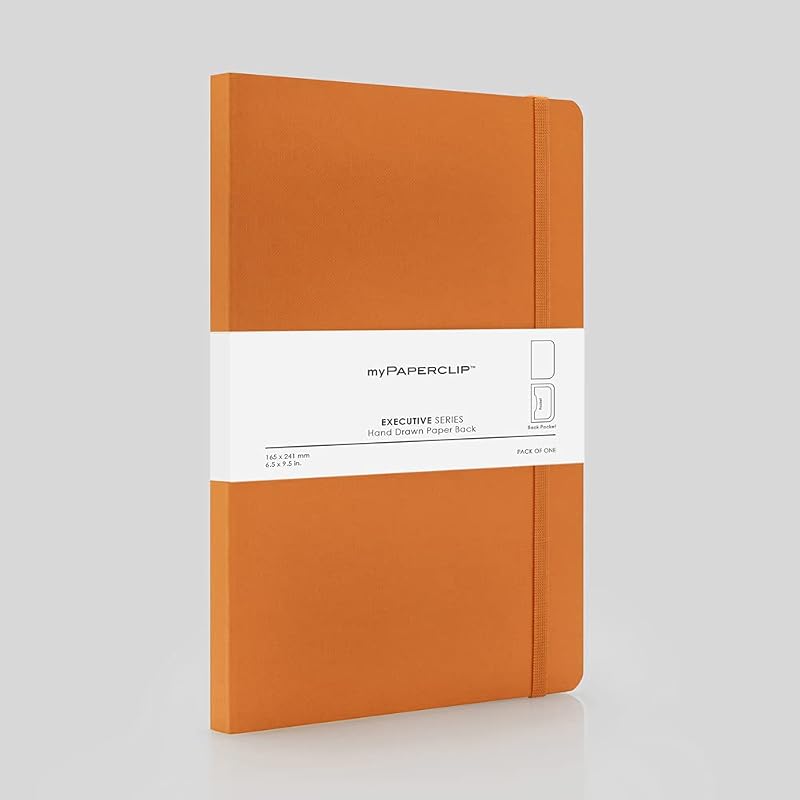 Блокнот myPAPERCLIP Серия Executive, Большой (165 x 241 мм, 6,5 x 9,5 дюйма.) Однотонный, ESX192L-P Оранжевый
