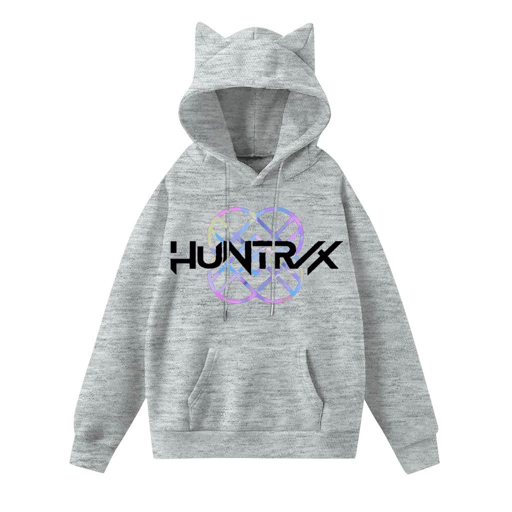 Ladies Fashion Casual Long Sleeve Printed Round Neck Hoodie Pullover Top With  Pockets