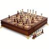 38Cm/15Inch Wooden Chess Set With Storage Drawer, Large Chessboard, And 2 Additional Queen Sized Metal And Wooden Chess Pieces