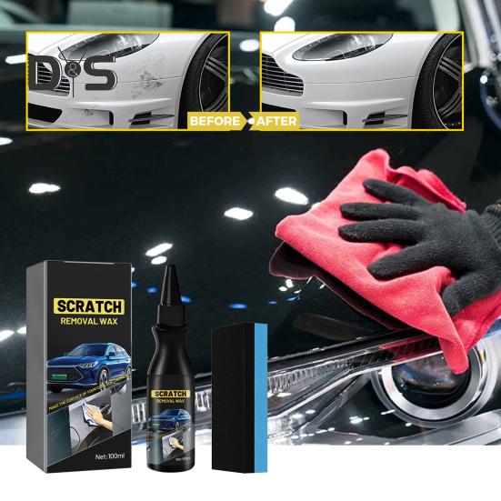 2/3 шт. Паста для ремонта царапин на автомобиле с губкой 100 мл Профессиональный набор для удаления царапин на транспортных средствах Полировочный воск для глубоких царапин