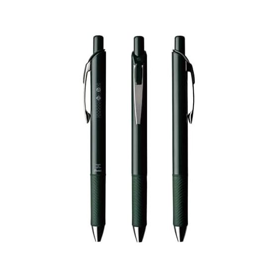 Гелевая ручка Pentel EnerGel-X с нажимным механизмом, тонкий стержень 0,5 мм, черные чернила - Плавное письмо, быстросохнущие, не размазываются - Для записей, планировщиков, встреч - Минималистичный дизайн,