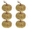 6Pcs Lifelike Sparkling Glitter Pumpkins Halloween Party Decor Fake Fall Harvest Ornament Mini Table Centerpiece Mantel Display