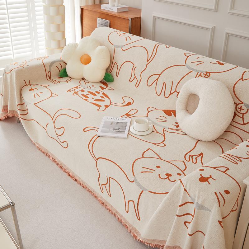 New Sofa Cover Cloth Four Seasons Universal Anti-Scratching Chenille Sofa Towel Full Covered Double Sofa Cover Blanket