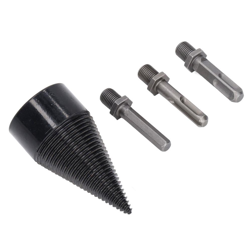 4pcs Heavy Duty Detachable Log Splitter Bit Hex Shank Firewood Drill Bit  Family Heating