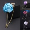 1pc New Brooch Pin Boutonniere Stick Suit Lapel Leaf Wedding Men Gift Rose Flower Men Jewelry Golden Fashion  Delicate Jewelry