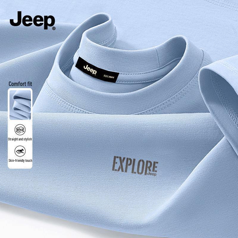 Jeep Мужская дышащая хлопковая футболка с коротким рукавом