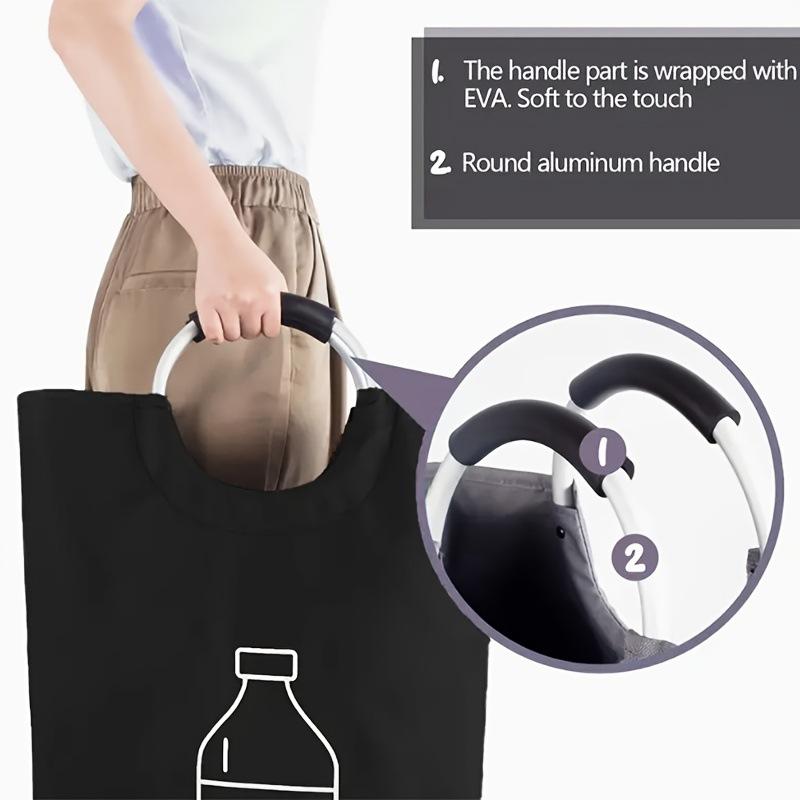 NEW 82L Empty Bottle Storage Basket Folding Kitchen Wastewater Bottle Collector Bag With Aluminum Handle Large Capacity Bin