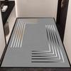 Deluxe Thick Non-Slip Diatom Mud Mat - Soft, Absorbent, Quick-Drying, Elegant Gray And Golden Stripe Design. Perfect for Kitchen, Bathroom