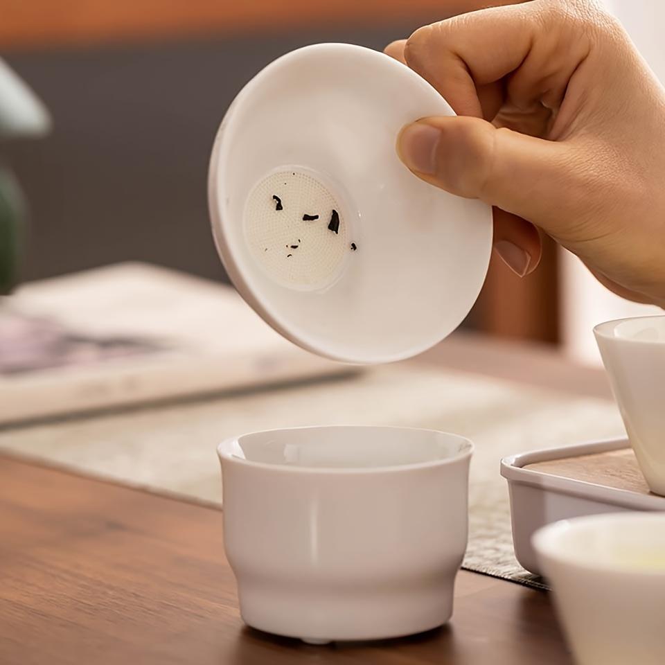 1 комплект керамического чайного сервиза из белого фарфора, чайный сервиз Gongfu с подносом для чая, простой китайский чайный сервиз для дома, ресторана, отеля, офиса, чайные аксессуары, бизнес-ги