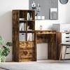 Desk with Drawers and Shelf 2 pcs Smoked Oak