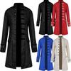 Men's Solid Color Steampunk Retro Stand Collar Coat for Halloween